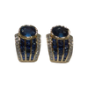 JE0408K - Blue Sapphire with Diamond Earrings Set in 18K Gold Setting