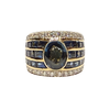 JR0451K - Blue Sapphire with Diamond Ring Set in 18K Gold Setting