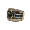 JR0451K - Blue Sapphire with Diamond Ring Set in 18K Gold Setting