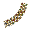 JB0127K - Emerald, Ruby, Blue Sapphire, and Diamond Bracelet Set in 18K Gold Setting