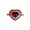 JR0441K - Heart Shape Orange Sapphire with Diamond Ring Set in 18K Gold Setting