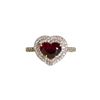 JR0450K - Heart Shape Ruby with Diamond Ring Set in 18K Gold Setting