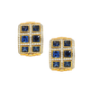 JE0101XK - Blue Sapphire with Diamond Earrings in 18 Karat Gold Setting