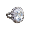 JR0437TK - White Sapphire with Brown & White Diamond Ring Set in 18K White Gold Setting