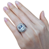 JR0437TK - White Sapphire with Brown & White Diamond Ring Set in 18K White Gold Setting