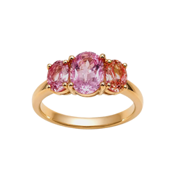 JR0702L - Pink Sapphire and Orange Sapphire Ring set in 18K Rose Gold Setting