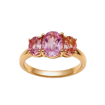 JR0702L - Pink Sapphire and Orange Sapphire Ring set in 18K Rose Gold Setting
