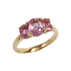 JR0702L - Pink Sapphire and Orange Sapphire Ring set in 18K Rose Gold Setting