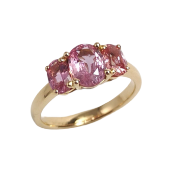 JR0702L - Pink Sapphire and Orange Sapphire Ring set in 18K Rose Gold Setting