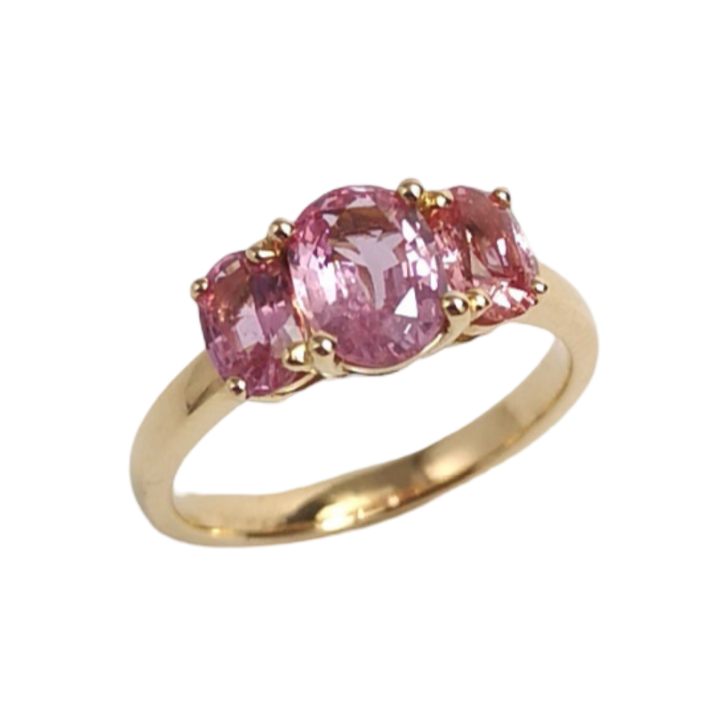 JR0702L - Pink Sapphire and Orange Sapphire Ring set in 18K Rose Gold Setting