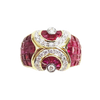 JR0402K - Invisible Set Ruby With Diamond Ring Set in 18K Gold Setting