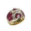 JR0402K - Invisible Set Ruby With Diamond Ring Set in 18K Gold Setting
