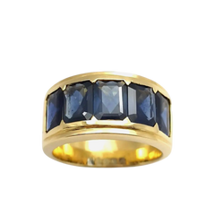 JR0261LK - Blue Sapphire Men’s Ring set in 18K Gold Setting