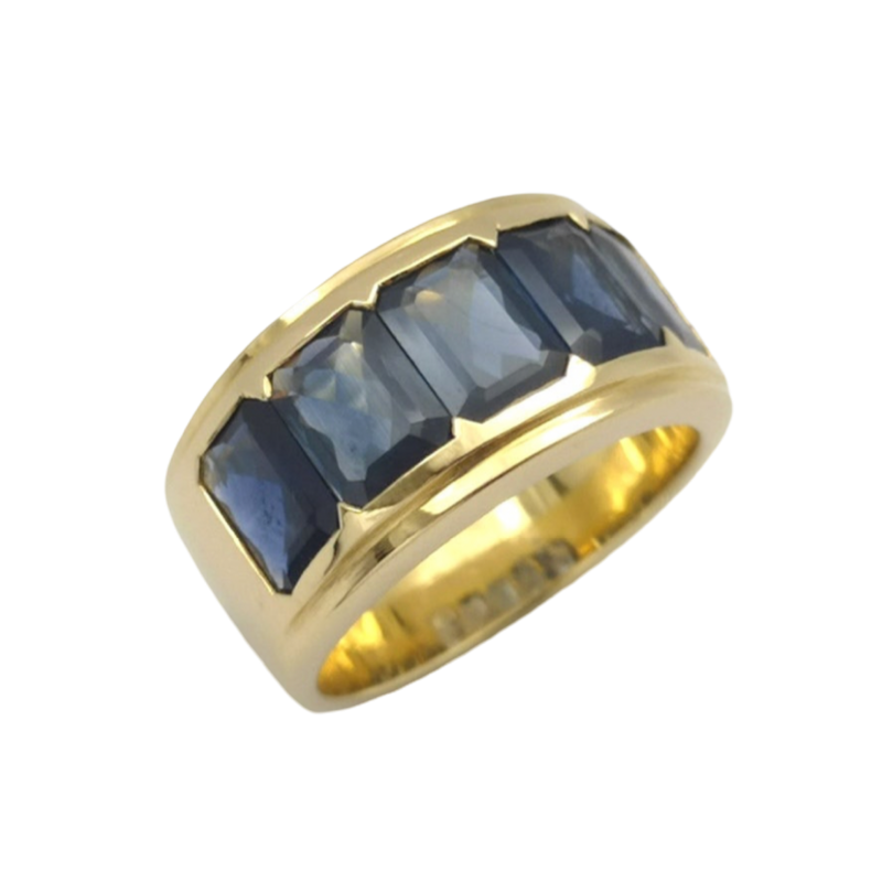 JR0261LK - Blue Sapphire Men’s Ring set in 18K Gold Setting