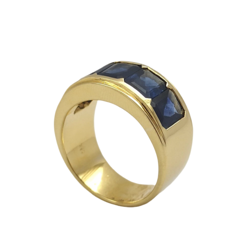 JR0261LK - Blue Sapphire Men’s Ring set in 18K Gold Setting