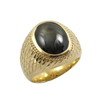JR0509LK - Black Star Sapphire Men’s Ring set in 18K Gold Setting