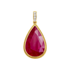 JP0147M - Ruby with Diamond Pendant set in 18K Gold Setting