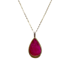 JP0147M - Ruby with Diamond Pendant set in 18K Gold Setting