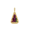 JP0087L - Carved Ruby and Zoisite with Diamond Buddha Pendant set in 18K Gold Setting