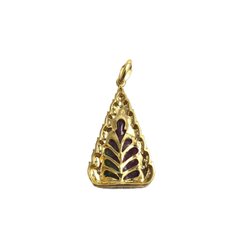 JP0087L - Carved Ruby and Zoisite with Diamond Buddha Pendant set in 18K Gold Setting