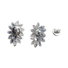 JE0032K - Marquise Blue Sapphires with Diamond Earrings set in 18K White Gold Setting
