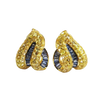 JE0364K - Invisible Set Yellow and Pastel Blue Sapphire Earrings Set in 18K Gold Setting