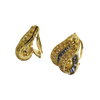 JE0364K - Invisible Set Yellow and Pastel Blue Sapphire Earrings Set in 18K Gold Setting
