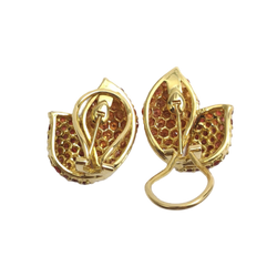 JE0364MK - Orange Sapphire Earrings set in 18K Gold Setting