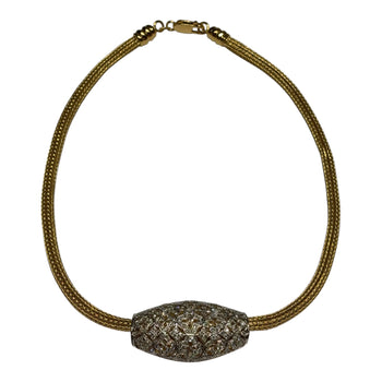 JN0084K - Filigree Diamond Necklace Set in 18K Gold Setting