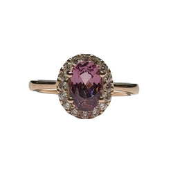 JR0471K - Spinel with Diamond Ring Set in 18K Rose Gold Setting