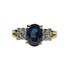 JR0474K - Blue Sapphire with Diamond Ring Set in 18K Gold Setting