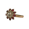 JR0477K - Light Yellow Sapphire with Cabuchon Ruby & Diamond Ring Set in 18K Rose Gold Setting