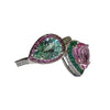 JR0482K - Mint Tourmaline & Pink Sapphire with Diamond Ring Set in 18K White Gold Setting