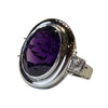 Amethyst with Diamond Ring Set in 18K White Gold Setting