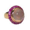 Rose Quartz with Pink Sapphire Ring Set in 18K Rose Gold Setting