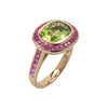 JR0269K - Peridot with Pink Sapphire Ring Set in 18K Gold Setting