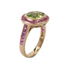 JR0269K - Peridot with Pink Sapphire Ring Set in 18K Gold Setting