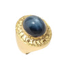 JR0297K - Cabuchon Blue Sapphire Ring Set in 18K Gold Setting