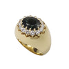 JR0294K - Blue Sapphire with Diamond Ring Set in 18K Gold Setting