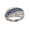 JR0271K - Blue Sapphire with Diamond Ring Set in 18K White Gold Setting