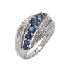 JR0271K - Blue Sapphire with Diamond Ring Set in 18K White Gold Setting
