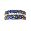 JR0379K - Blue Sapphire with Diamond Ring Set in 18K Rose Gold Setting