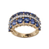 JR0379K - Blue Sapphire with Diamond Ring Set in 18K Rose Gold Setting