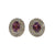 JE0439K - Purple Sapphire with Diamond Earrings Set in 18k Gold Setting