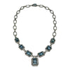 JN0085K - Aquamarine with Diamond Necklace Set in 18K White Gold Setting