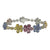 JB0132K - Multi-Sapphire Flower Bracelet Set in 18K White Gold Setting