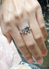 SJ3076 - Blue Sapphire, Ruby  with Cubic Zirconia Ring set in Silver Settings
