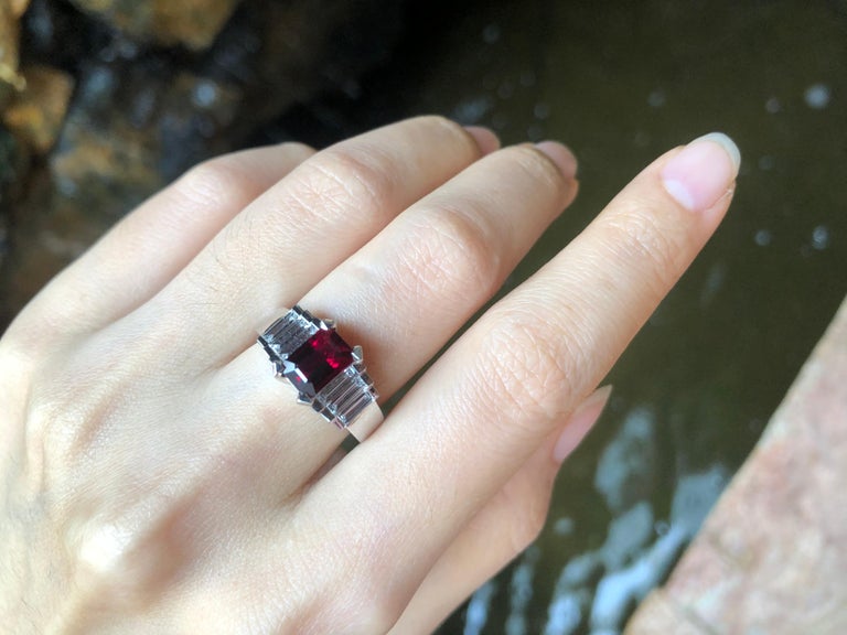 SJ6140 - GIA Certified 2 Cts Ruby with Diamond Ring Set in Platinum 950 Settings