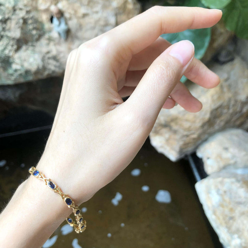 SJ6035 - Blue Sapphire Bracelet Set in 18 Karat Gold Settings