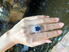 SJ1648 - Blue Sapphire with Diamond Ring Set in 18 Karat White Gold Settings